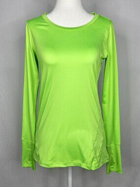 Zengjo Athletic Top | Neon Green Long Sleeve Yoga | Size XS